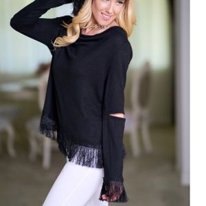 Fringe Cut Out Top